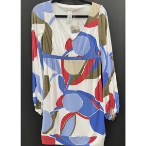 Laundry Dress Multi Color Abstract Pattern Size 4